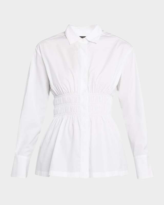 Blythe Smocked Poplin Shirt